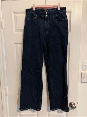 High-Rise Wide Leg Women’s Jeans — Dark Indigo 208